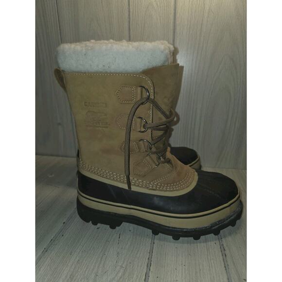 Sorel Boots Caribou Womens 8 Winter Snow Rain Work Sherpa Lined Leather READ - Picture 4 of 12
